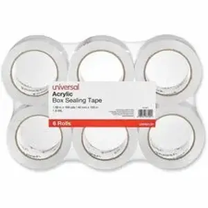 Universal Products UNV 63120 - Universal Packaging Tape - 109 yd Length x 1.88" Width x 1.7 mil Thickness - 3" Core - Clear - Acrylic - Plastic Backing - 6 / Pack