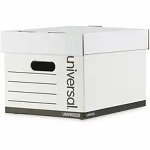 Universal Products UNV 95225 - Universal Storage Case - Internal Dimensions: 12.13" Width x 15.13" Depth x 9.88" Height - Media Size Supported: Letter, Legal - Lift-off Closure - Heavy Duty - Stackable - Corrugated Fiberboard - White - For Box File - 12 / Carton