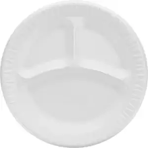 Dart Container Corporation DCC 9CPWQR - Dart Quiet Classic Laminated Dinnerware 9" Plate - 9" Diameter - White - Glossy - Plastic, Foam Body - 1 Carton