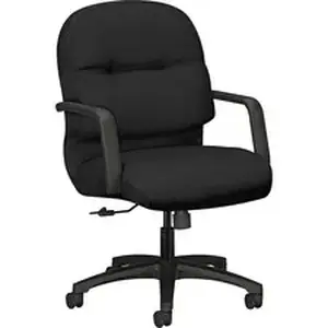 Hon Company HON 2092CU10T - HON Pillow-Soft Mid-Back Chair - Black Seat Color - Memory Foam, Polyester Seat Material - Black Back Color - Foam, Polyester Back Material - Black Frame Color - Mid Back - 5-star Base - 1 Each