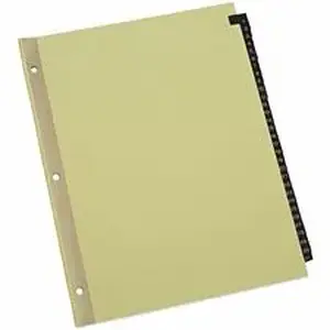 Universal Products UNV 20822 - Universal Index Divider - 31 Printed Side Tab(s) - Digit - 1-31 - 8.5" Divider Width x 11" Divider Length - Letter - 3 Hole Punched - Buff Paper Divider - Black Simulated Leather Tab(s) - 20% Recycled - Mylar Reinforced Edge - 1 Set