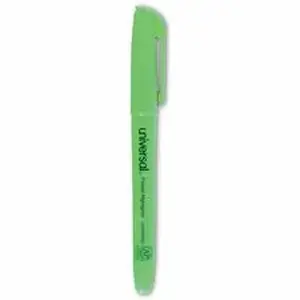 Universal Products UNV 08852 - Universal Pocket Highlighters, Fluorescent Green Ink, Chisel Tip, Green Barrel, Dozen - Fluorescent Green Ink - Green Barrel - 12 / Dozen