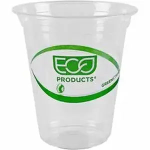 Eco-products,inc. ECO EPCC16GSA - Eco-Products 16 oz GreenStripe Cold Cups - 16 fl oz - Clear, Green - Polylactic Acid (PLA) - Cold Drink - 1 Pack