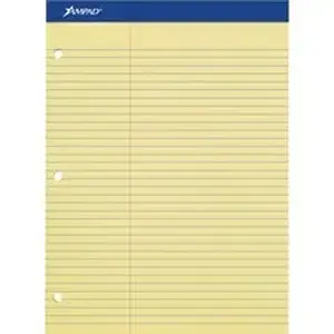 Tops Business Forms TOP 20245 - Ampad Double Sheet Writing Pad - 100 Sheets - 0.34" Ruled - 15 lb Basis Weight - Letter - 8 1/2" x 11" Sheet Size x 8.5" Width x 11.8" Length - Canary Yellow Paper - Micro Perforated, Stiff, Chipboard Backing - 1 Pad