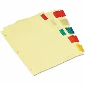 Universal Products UNV 21870 - Universal Insertable Tab Index, 5-Tab, 11 x 8.5, Buff, Assorted Tabs, 6 Sets - 5 Write-on Side Tab(s) - Letter - 8.50" Width x 11" Length - 3 Hole Punched - Buff Paper Divider - Assorted Plastic Tab(s) - Recycled - Customizable, Mylar Reinforced Edge - 6 / Pack