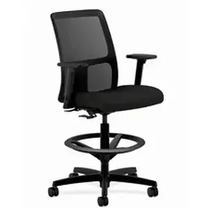 Hon Company HON IT108CU10 - HON Ignition Sitting Stool - Black Seat Color - Fabric Seat Material - Black Back Color - Mesh Back Material - Black Frame Color - Low Back - Black - 1 Each