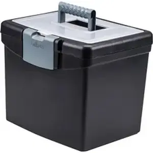 Era Group STX 61504U01C - Storex Portable File Storage Box with XL Lid - External Dimensions: 10.9" Length x 13.2" Width x 11" Height - 30 lb - Media Size Supported: Letter 8.50" x 11" - Clamping Latch, Lid Closure - Black - For Storage, File Folder, File - Recycled - 1 Each