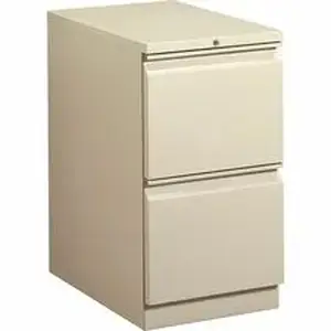 Hon Company HON 33823RL - HON Brigade H33823R Pedestal - 28" Height x 15" Width x 22.9" Depth - Total Drawer(s): 2 - Finish: Putty - Radius Pull, Lockable, Casters, Durable, Sturdy - For File Storage, Desk, Office, Workstation - 1 Each
