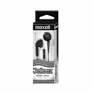 Maxell 191569 - Earbuds, 191569, JELM-BK, Jelleez EB Black W/Microphone
