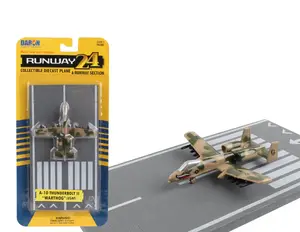 Runway24 RW001 - Fairchild Republic A-10 Thunderbolt II "Warthog" Attack Aircraft Camouflage "United States Air Force" with Runway Section Diecast Model Airplane by Runway24