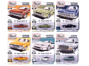 Autoworld 64512A - Auto World Premium 2025 Release 2 Set A of 6 pieces 1/64 Diecast Model Cars by Auto World