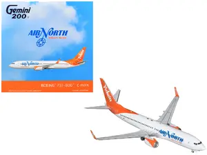 Geminijets G2ANT1491 - Boeing 737-800 Commercial Aircraft "Air North" (C-FNYA) White with Orange Tail "Gemini 200" 1/200 Diecast Model by GeminiJets
