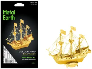 Metal Earth 1-MMS049G - Model Kit Golden Hind Galleon Gold Version (Moderate Difficulty) Steel Model by Metal Earth