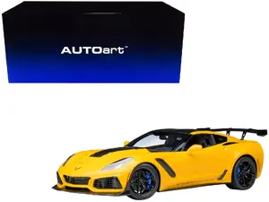 Autoart 71278 - 2019 Chevrolet Corvette C7 ZR1 Corvette Racing Yellow Tintcoat with Carbon Top 1/18 Model Car by Autoart
