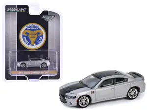 Greenlight GL30506 - 2018 Dodge Charger SRT 392 Silver Metallic with Black Stripe "Mr. Norm Heritage GSS Charger" "Hobby Exclusive" Series 1/64 Diecast Model Car by Greenlight