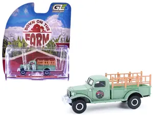 Greenlight 48110B - 1946 Dodge Power Wagon Pickup Truck "Strawberry Farm" Green "Down on the Farm" Series 11 1/64 Diecast Model by Greenlight