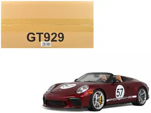 Gt Spirit GT929 - 2019 Porsche 911 (991.2) Speedster #57 "Heritage Edition" Cherry Red Metallic 1/18 Model Car by GT Spirit