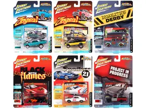 Johnny Lightning JLSF022A - "Street Freaks" 2021 Set A of 6 Cars Release 4 1/64 Diecast Model Cars by Johnny Lightning