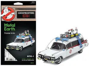 Metal Earth 1-ICX230 - Model Kit Ecto-1 Car White "Ghostbusters" (1984) Movie (Challenging Difficulty) Steel Model by Metal Earth