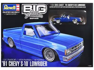Revell 14562 - Level 4 Model Kit 1991 Chevrolet S-10 Lowrider Pickup Truck with 1/64 Diecast Version Included "Big + Little Series" 1/25 Scale Model by Revell