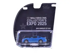 Greenlight 51684B - 2013 Shelby GT-500 Blue with White Stripes "2025 Greenlight Waltersons Collector's Expo Exclusive" 1/64 Diecast Model Car by Greenlight