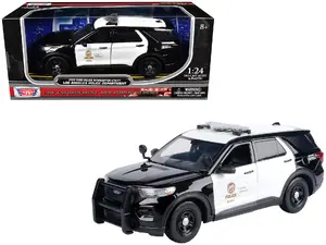 Motormax 76994 - 2022 Ford Police Interceptor Utility "Los Angeles Police Department" Black and White "Law Enforcement and Public Service" Series 1/24 Diecast Model Car by Motormax