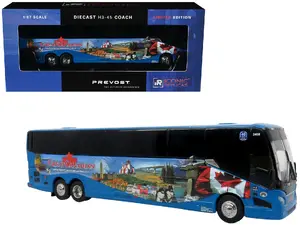 Iconic Replicas 87-0619 - Prevost H3-45 Coach Bus "Great Canadian Coaches" Blue with Graphics Limited Edition 1/87 (HO) Diecast Model by Iconic Replicas