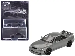 Mini Gt MGT01128 - Nissan Skyline GT-R (NISMO BCNR33 CRS Version) RHD (Right Hand Drive) Dark Metal Gray Metallic Limited Edition 1/64 Diecast Model Car by Mini GT