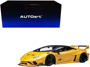 Autoart 79127 - Lamborghini Huracan GT "LB-Silhouette Works" Yellow Metallic with Black Top 1/18 Model Car by Autoart