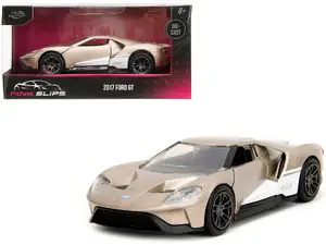 Jada Toys 34662 - 2017 Ford GT Gold Metallic with White Accents "Pink Slips" Series 1/32 Diecast Model Car by Jada