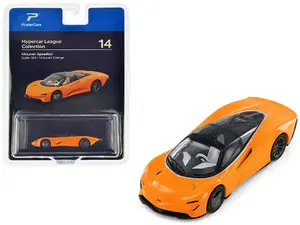 Postercars H14B - McLaren Speedtail McLaren Orange with Black Top "Hypercar League Collection" 1/64 Diecast Model Car by PosterCars