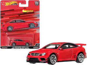 Hot Wheels HCJ79 - 2012 Mercedes Benz C63 AMG Coupe Black Series Red "Deutschland Design" Series Diecast Model Car by Hot Wheels