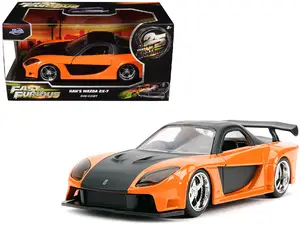Jada Toys 30736-25TH - Han's Mazda RX-7 RHD (Right Hand Drive) Orange Metallic and Black "25 Years of Fast & Furious" "The Fast and the Furious: Tokyo Drift" (2006) Movie "Fast & Furious" Series 1/32 Diecast Model Car by Jada