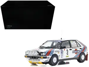 Kyosho KS08960F - Lancia Delta HF 4WD #3 Bruno Saby - Jean-Francois Fauchille "Martini Racing" Winner "Rally Monte Carlo" (1988) 1/18 Diecast Model Car by Kyosho
