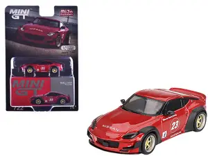 Mini Gt MGT00722 - Nissan Z "Pandem" #23 Passion Red Metallic Limited Edition to 6600 pieces Worldwide 1/64 Diecast Model Car by Mini GT