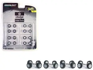 Greenlight 16190A - "First Generation (1981-93) Dodge Trucks" Wheels and Tires Multipack Set of 24 pieces "Wheel & Tire Packs" Series 8 1/64 by Greenlight