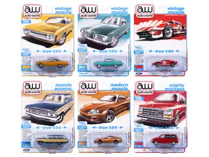 Autoworld 64522A - Auto World Premium 2025 Release 3 Set A of 6 pieces 1/64 Diecast Model Cars by Auto World