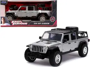 Jada Toys 31984 - 2020 Jeep Gladiator Pickup Truck Silver with Black Top "Fast & Furious" Series 1/24 Diecast Model Car by Jada