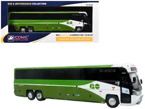 Iconic Replicas 87-0657 - MCI D4520 Commuter Coach Bus "GO Transit" Green and White "The Bus & Motorcoach Collection" Limited Edition to 504 pieces Worldwide 1/87 (HO) Scale Diecast Model by Iconic Replicas