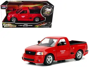 Jada Toys 99574-25TH - Ford F-150 SVT Lightning Pickup Truck Red "The Fast and the Furious" (2001) Movie "25 Years of Fast & Furious" Series 1/24 Diecast Model Car by Jada