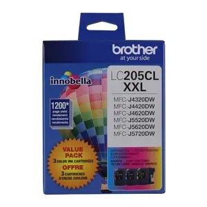Brother BRT LC2053PKS - Super High Yield C/M/Y Ink Cartridge 3-Pack (Includes OEM# LC205C LC205M LC205Y) (3 x 1200 Yield)