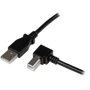 Startech STC USBAB3MR - .com 3m USB 2.0 A to Right Angle B Cable - M/M - 9.84 ft USB/USB-B Data Transfer Cable for Scanner, Printer, Hard Drive - First End: 1 x 4-pin USB 2.0 Type A - Male - Second End: 1 x 4-pin USB 2.0 Type B - Male - 480 Mbit/s - Shielding - 24/28 AWG - Black - 1 Each
