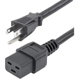 Startech STC PXT515191410 - .com Computer Power Cord - NEMA 5-15P to C19, 14 AWG, 10 ft - For Computer, Server, Router, Network Switch, PDU - 125 V AC / 15 A - Black - 10 ft Cord Length - NEMA 5-15P / IEC 60320 C19 - North America - 1 Each
