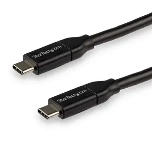 Startech STC USB2C5C3M - .com USB-C to USB-C Cable w/ 5A PD - M/M - 3 m (10 ft.) - USB 2.0 - USB-IF Certified - 9.84 ft Thunderbolt 3 Data Transfer Cable for Notebook, MacBook Pro, MacBook, Chromebook, Power Bank, Docking Station - First End: 1 x 24-pin USB 2.0 Type C Thunderbolt 3 - Male - Second End: 1 x 24-pin USB 2.0 Type C Thunderbolt 3 - Male - 480 Mbit/s - Shielding - Nickel Plated Connector - 24/26 AWG - Black - 1 Each