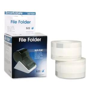 Seiko SLP-FLW - CONSUMABLES, SLP-FLW FILE FOLDER LABELS - WHITE, 9/16" BY 3-7/16", 130 LABLES PER ROLL, 2 ROLLS PER BOX