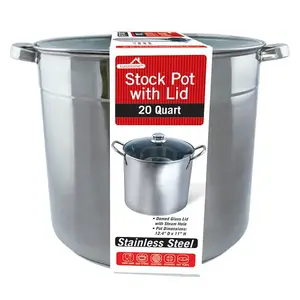 Eurohome 3020 - 20QT SS STK PT W/GLS LID