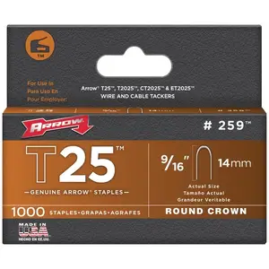 Arrow 198-9/16 - T-25 Staples 9/16in. in. 1000 per box ***Call For Current Pricing***