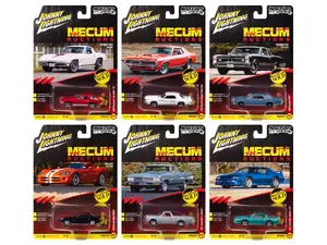 Johnny Lightning JLMC035B - "Muscle Cars USA" 2025 Release 3 Set B of 6 pieces "MECUM Auctions" 1/64 Diecast Model Cars by Johnny Lightning