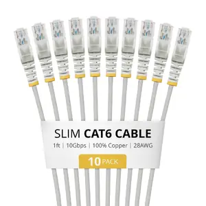 Startech N6PAT1GRS10PK - 1ft Gray Slim Cat6 Cable Pack