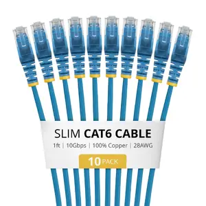 Startech N6PAT1BLS10PK - 1ft Blue Slim Cat6 Cable Pack